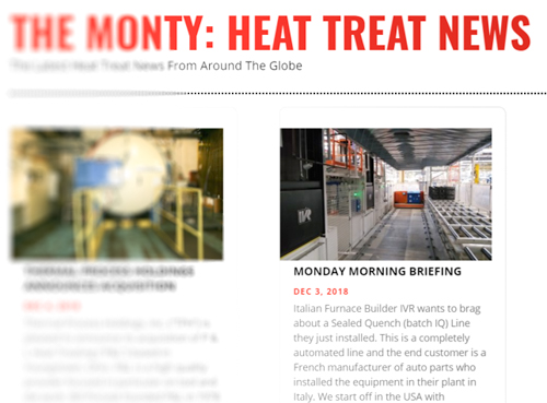 THE MONTY: HEAT TREAT NEWS